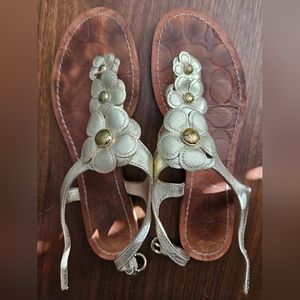 Coach Gold Sandals Size 9